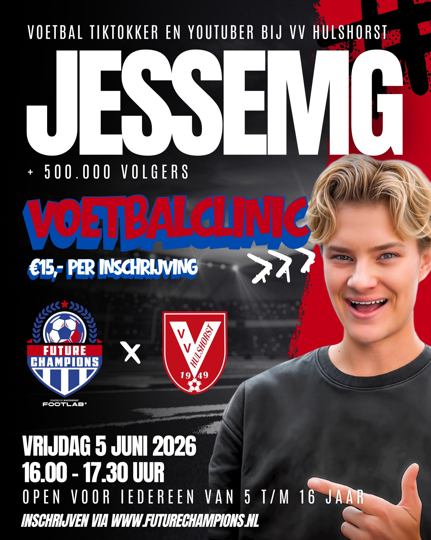 SEIZOENSAFSLUTING voor de gehele jeugd met JesseMG